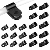 240 Stück R Typ Cable Clip, 5 Größen Nylon R Clip, Kabelklemmen Kabelhalter Schwarz, R-Typ Kabelschellen für Büro Zuhause Kabel Drahtmanagement