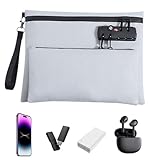 MWZBTG Sicherheits Geldbeutel Mit Schloss,Wertsachen Aufbewahrung Mit Reißverschluss | Für Registerkasse, modische Nutzung, gesichert für Pässe, Frauen, Notarbedarf, Bank, Reise und tägliche