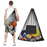 KITANDOVE Rugby-Tasche Mesh-Taschen Kordelzug Netztasche Für Bälle Ausrüstungstasche Basketballtasche Für Bälle Balltaschen Mesh Fußballtasche Mesh-aufbewahrungstaschen Black Segeltuch