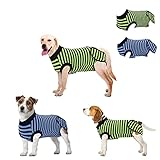 HYLYUN 2 Stück Erholungsanzug für Hundebody Nach Op, Halskrause Hund Alternative, Anti-Lecken, WundschutzAllergien, Atmungsaktiv Chirurgenanzug für Große Mittlere Hunde