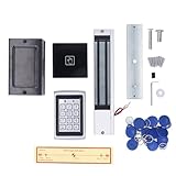 Zutrittskontrollsystem 3A 36W Proximity Keypad, Türcode Vollzugriffskontrollsystem mit 10 Schlüsselanhängern und 280KG Magnetverschluss - Verbesserte Sicherheit,