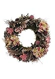 Türkranz Tischkranz Dekokranz ca. 30cm m.Hortensien brombeer-grün