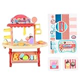 Vaguelly Eiswagen Set Für Mini Süßigkeitenwagen Mit Rollenspiel Funktion Lebensmittelspielzeug Und Zubehör Für Kreatives Ideal Für Jungen Und ädchen Ab 3 Jahren