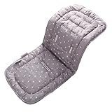 Baby Sitzauflage für Kinderwagen, 32x78 cm Baby Sitzeinlage aus 100% Baumwolle Weiche und Reversible Autositz Kinderwagenauflage für Babyschale Buggy(Weißes graues Kreuz)