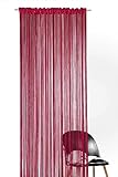 heimtexland ® Fadengardine in Bordeaux rot HxB 245x95 cm mit Stabtunnel KÜRZBAR hochwertige Qualität FORMSCHNITT MÖGLICH Fadenvorhang Fadenstore Raumteiler Insektenschutz Ökotex Typ121