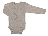 Joha Baby Jungen Woll-Body Langarm 100% Merino-Wolle, Größe:86-92, Farbe:sesam Melange