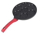 DITUDO Pancake Maker – Pfannkuchenpfanne Griddle Grillpfanne Mini Crêpe Maker 7-Form-Pfannkuchen mit Silikongriff, Schwarzes Tier