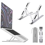VOOMY Laptop Ständer, 6-Stufe Laptopständer Höhenverstellbar, Faltbarer Laptop Stand, Tablet Ständer, Notebook Ständer, Kompatibel mit MacBook, HP, Lenovo, alle 9-16'' Laptops & Tablets, Silber