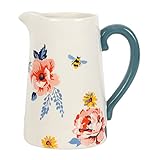 ZALE YARDLEY Blumenvase, Krugvase, Bienen-utiful Floral Keramik Blumenkrug, Vase für Blumen, Gartenornamente, für echte, künstliche Blumen, Raumdekoration, Weihnachten, Valentinstag, Hochzeitsgeschenk