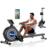 Rudergerät für Zuhause, EvoSpark Magnetisches Rudergerät, Rowing Machine mit 16 Widerstandsstufen und Dual-Slide-Rail, Leicht zu Montieren, Belastbar bis 160KG