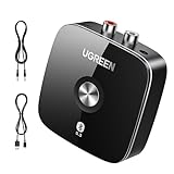 UGREEN AUX Bluetooth 5.3 Adapter mit 3,5mm RCA Buchse Bluetooth Empfänger für Stereoanlage HiFi Receiver für Autoradio, Home Lautsprecher, Verstärker
