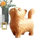 Geschnitzte Katzenstatue Aus Holz – Künstlerische Handgefertigte Katzenfigur Aus Holz, Natürliche Katzenskulptur Aus Holz | Kreative Miniatur-Katzenfiguren, Süße Katzenstatuen