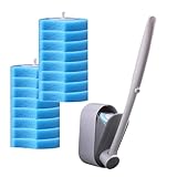 WC-Bürste – WC-Reinigungsbürste | Bürstenstab mit 16 Toilettenreiniger-Nachfüllpads | Toilettenschüssel-Reinigungsbürste | Toilettenschrubber Kit | Toilettenschüssel-Reinigungsbürste |