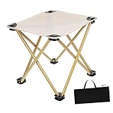HANABASS Outdoor-Hocker Klappstuhl picknickstuhl Outdoor Hocker Camping Hocker Campingzubehör Chaiselongue Leichter Campingstuhl Kissen Sitz Klapphocker Picknickhocker Oxford-Stoff Beige