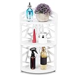 HERCHR Eckregal Stehend, Badezimmer Eckregal Mit 3 Ablagen, Badregal Standregal Dusch-Eckregal Stehendes Bad Caddy Duschregal Badezimmer-Organizer Für Seifenshampoo