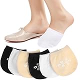 Tyqour Füßlinge Damen Zehensocken 6 Paar Atmungsaktive Halbe Socken Rutschfeste Vorfußsocken No Show Halbsocken High Heel Socken für Mädchen und Damen