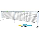 Scatch Set mit Tennisnetz und Schlägern - Netzgarnitur Kombi - Freistehendes Freizeit-Netz für Badminton, Street-Tennis und andere Sportarten, 8711252143897, Weiß