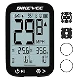 Bikevee GPS Fahrradcomputer Kabellos Wasserdicht 2.4 Zoll FSTN Display IPX7 28h Akkulaufzeit Leichtes Fahrrad Tacho mit Geschwindigkeit Distanz Höhe Temperatur Gradient (Schwarz)