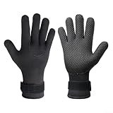 Yhenlovtt Neopren-Handschuhe für Damen und Herren, zum Schnorcheln, Surfen, Schwimmen, Kajakfahren, 5 mm, Thermo-Neoprenanzug, rutschfest, Größe L