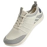 IceUnicorn Breite Barfuss Schuhe Damen Barfußschuhe Leichte Zero-Drop Atmungsaktiv Unisex Herren Minimalistische Outdoor(555Beige,39EU