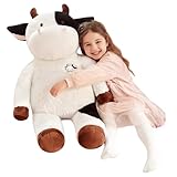 IKASA Groß Kühe Stofftier Riesenkuh Plüschtiere Kuh Kuscheltiere Gross Plüschtier Große Kuhen Stofftiere Plüsch Spielzeug Weich Spielzeug Plüschkuh Süßes Geschenk für Kinder (Weiß, 78 cm)
