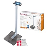 Beurer BF 1000 SuperPrecision Diagnosewaage, präzise Personenwaage zur Ganzkörperanalyse mit App, Messung des viszeralen Fettanteils, separate Darstellung einzelner Körperteile