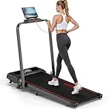 Laufband für Zuhause, VANNECT Walking Pad, 1-12 km/h Klappbares Laufband mit 9% Steigung, LCD-Display, Dreifache Steuerung - Fernbedienung, App, Handlauf-Tasten, Belastbar bis 160 kg