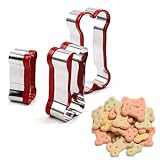 ​​ENBRWAS: 3-teiliges Hundeknochen-Ausstechformen-Set – 6 cm, 8 cm, 9,9 cm – PVC-beschichtet für sichere Hundeleckerli-Herstellung.​
