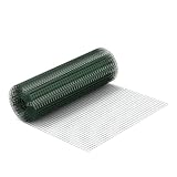Wiltec Maschendrahtzaun Grün 1x10 m 100 cm Höhe 0,9 mm Stärke 12x12 mm Maschengröße, Volierendraht 4-Eck aus Stahl verzinkt, Drahtgitter, Vogeldraht
