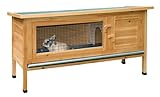 Kerbl Nagerhaus Alfred (Maße 116x45x62 cm, 2 Türen, verzinkte Wanne, aufklappbares Bitumendach, Hasenstall mit höhenverstellbaren Füßen) 82815