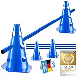 all Pets United® Steckhürden Set für Hunde; Agility Trainingszubehör für Hunde & Pferde; Hürdenset mit Stange & Hütchen für Tier & Fußballtraining; Wetterfest & Stabil (3 Sets)