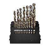 M42 HSS Spiralbohrer-Set for Metall, 8% hoher Kobaltgehalt, Kupfer, Eisen, Aluminium, Holz, Edelstahl, Bohren, Kernbohrer(19PCS)