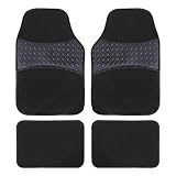 Auto-Fußmatten, rutschfest, aus Teppichstoff, 4-teiliges Set, vollständige Abdeckung, Schwarz