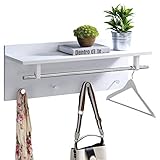 IDIMEX Wandgarderobe Garderobe ULF mit Kleiderhaken Hutablage Kleiderstange, in weiß