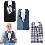 JXAXD 3 Stück Schlabberlatz für Erwachsene, Erwachsenen Lätzchen, Lätzchen für Erwachsene Lustig, Lustig Erwachsenen Latz, Wiederverwendbar Waschbar Latz für Männer Herren Ältere Menschen