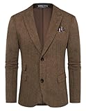 PJ PAUL JONES Herren Sakko Modern British Blazer 2 Knöpfe Regular Fit Anzugjacke Business Blazer (Rot-Kaffee, L)