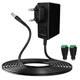 Gonew21 12V Netzteil 2A - AC Adapter Netzteil 12V Eingang 200-240V, 2 Meter Kabel, Ausgang DC 12V 2A 24W Steckers 5,5X 2,1mm,mit 2 DC Stecker, Transformator Universal, LED-Licht, Mehr 12V2A-Geräte