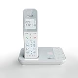 VTech XS1050 DECT Telefon Schnurlos Schnurlostelefon mit Anrufbeantworter, Anrufererkennung/Anklopffunktion Lautstärkeverstärker Freisprechfunktion-Anrufschutz Anrufersperre,Weiß