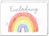 Gentle North 15 x Einladungskarten Kindergeburtstag (A6) - Regenbogen Partyeinladungen zum Kinder Geburtstag für Jungen, Mädchen, Jugendliche & Teenager - Einladungen zur Geburtstagsfeier