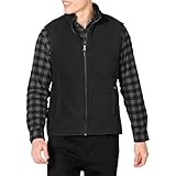 Amazon Essentials Herren Polarfleece-Weste mit durchgehendem Reißverschluss (erhältlich in Big & Tall), Schwarz, M
