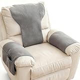 BLGVGKLPNT 3PCS Sofa Armlehnenbezüge, Sesselschoner Relaxsessel Sesselüberwurf Fernsehsessel Schutzbezug Anti-Rutsch Relaxsessel Bezüg Sesselüberzug für Haustieren Hund (Light Grey)