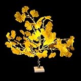 Healeved Ginkgo Baum Lampe Warmes Licht LED Baumlicht Batteriebetrieben ohne Batterie Wohndeko Umgebungslicht für Innen Weihnachtsdeko