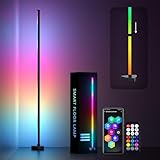 MIWATT LED Eck Stehlampe, RGBWW LED Stehlampe mit App Controller Control, Musik Synic Atmosphere Hohe Lampe mit Geschwindigkeit und Helligkeit einstellbar für Restaurant Cafe Shop Gang Yard Garten