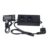 Reptilien Digitaler LCD Aquarium PID Temperaturregler Thermo Control Terrarium 0–50 °C Thermostat für Aquarien, Terrarien, Reptiliengehege, Brutapparate, mit Summer & Aufhängeöse, Schwarz