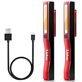 Linkax Valentinstag Ihn Männer Papa Kinder Geschenk, LED Arbeitsleuchte Werkstattlampe, Taschenlampe LED Aufladbar, Notlicht COB Handlampe mit Magnet Clip für Auto Reparatur Werkstatt Garage