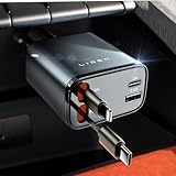 LISEN Zigarettenanzünder USB C Auto zubehör 69W Auto Ladegerät Retractable ladekabel Auto Schnellladegerät Geschenke für männer Frauen für iPhone 16 15 14 13 12 Pro Max iPad Samsung Pixel