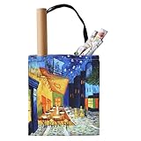 Ästhetische Tragetasche für Damen, Ästhetische Canvas-Taschen,Ästhetische Canvas-Einkaufstasche für Teenager-Mädchen - Wiederverwendbare Umhängetasche mit berühmten Malmustern für Laptop-Lehrbücher