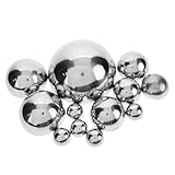 Milisten 12St Dekokugeln für den Garten Blickkugel im Freien glänzende Kugel Garten Dekorationskugel Spiegelglanz Dekokugel blickende Sphären Reflexion halber Ball Rostfreier Stahl Silver