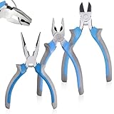 WANDGU Zangen Set 3-Tlg: Profi Zangen Satz mit 150mm Kombizange, 150 mm Spitzzange, 150mm Seitenschneider, Werkstatt Werkzeug, Profi Zangenset für Heimwerker, Profis, DIY, Reparatur