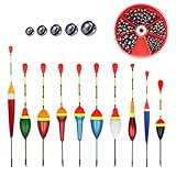 10 Stück Posen Angeln Set Angelposen Schwimmer Angeln Forelle Herausnehmbare Schwimmer Set Angeln Posenset als Angelzubehör und Schwimmerset mit 100 Bleischrot Angeln für Friedfisch Forellen und Pose